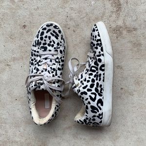 Topshop Sneakers Leopard Print Black White - 8